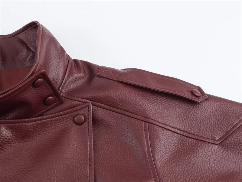 Veste Biker Simili-Cuir - Coupe Longue Élégante 2025