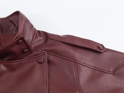 Veste Biker Simili-Cuir - Coupe Longue Élégante 2025