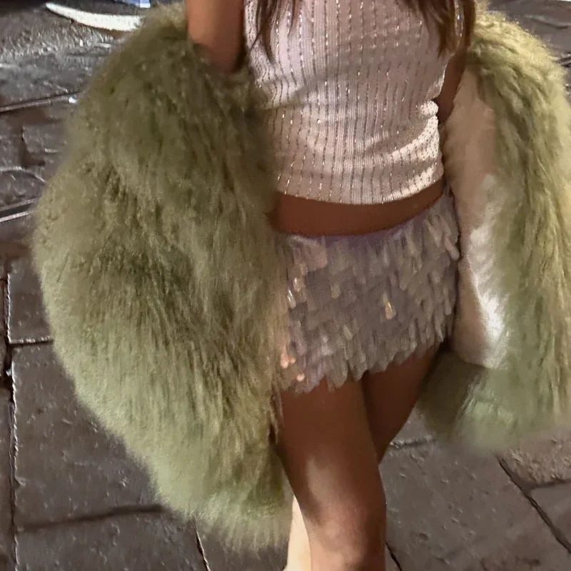 Veste Courte Abricot - Fourrure Fluffy Chic 2025