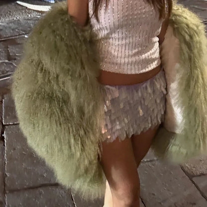 Veste Courte Abricot - Fourrure Fluffy Chic 2025