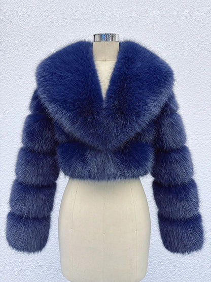 Manteau Court Blanc - Fourrure Furry Style Hiver