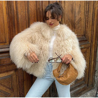 Veste Courte Abricot - Fourrure Fluffy Chic 2025