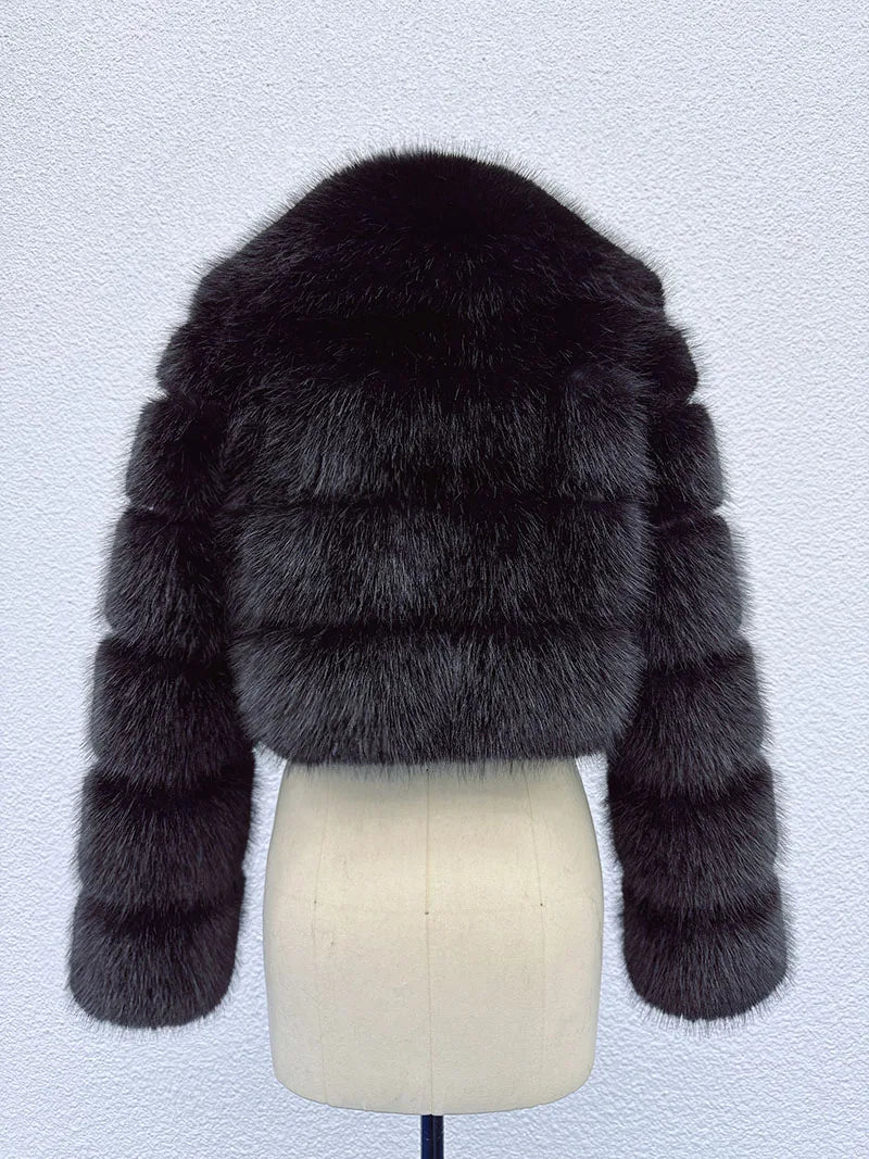 Manteau Court Blanc - Fourrure Furry Style Hiver