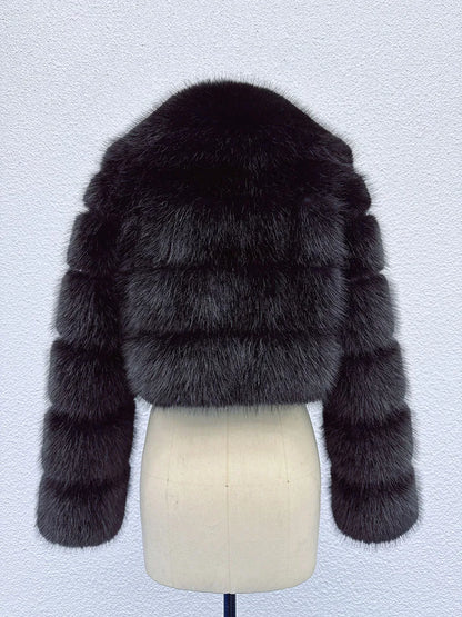 Manteau Court Blanc - Fourrure Furry Style Hiver