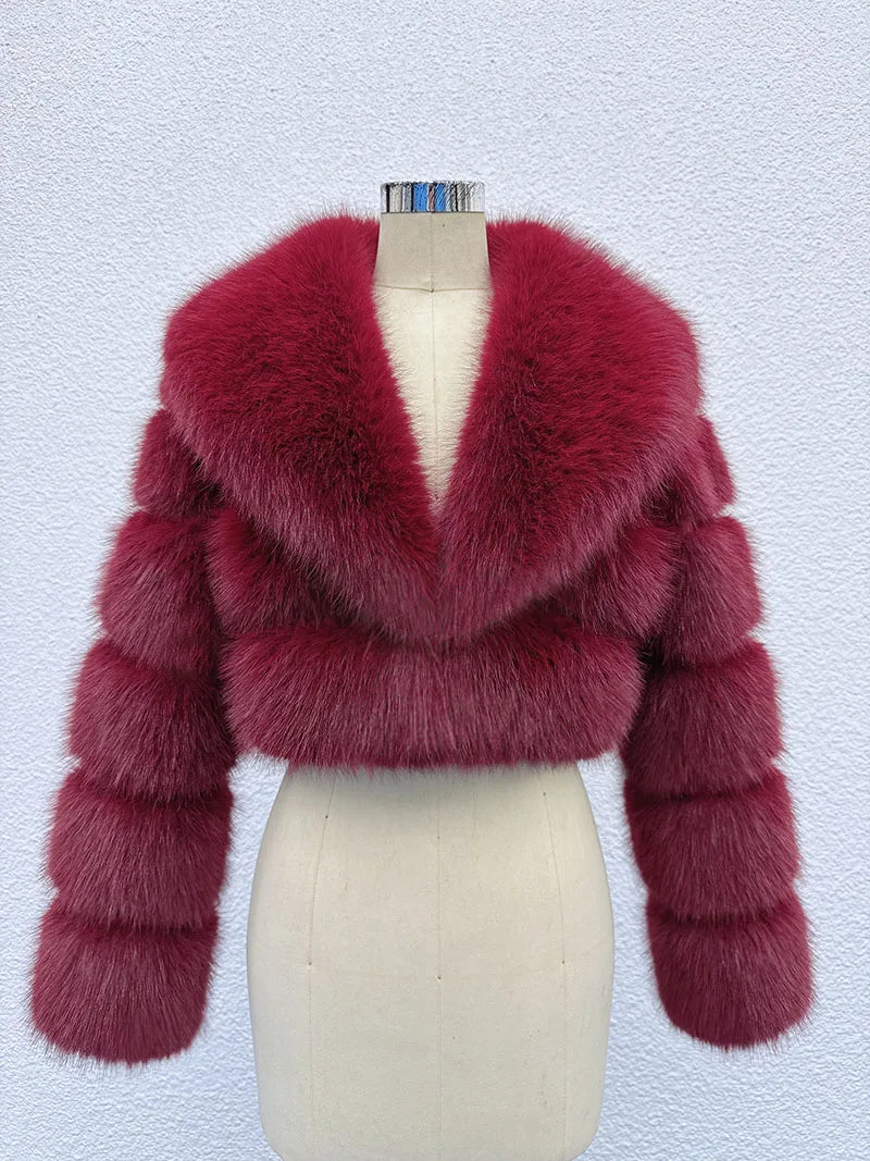 Manteau Court Blanc - Fourrure Furry Style Hiver