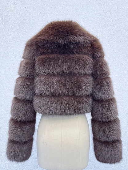 Manteau Court Blanc - Fourrure Furry Style Hiver