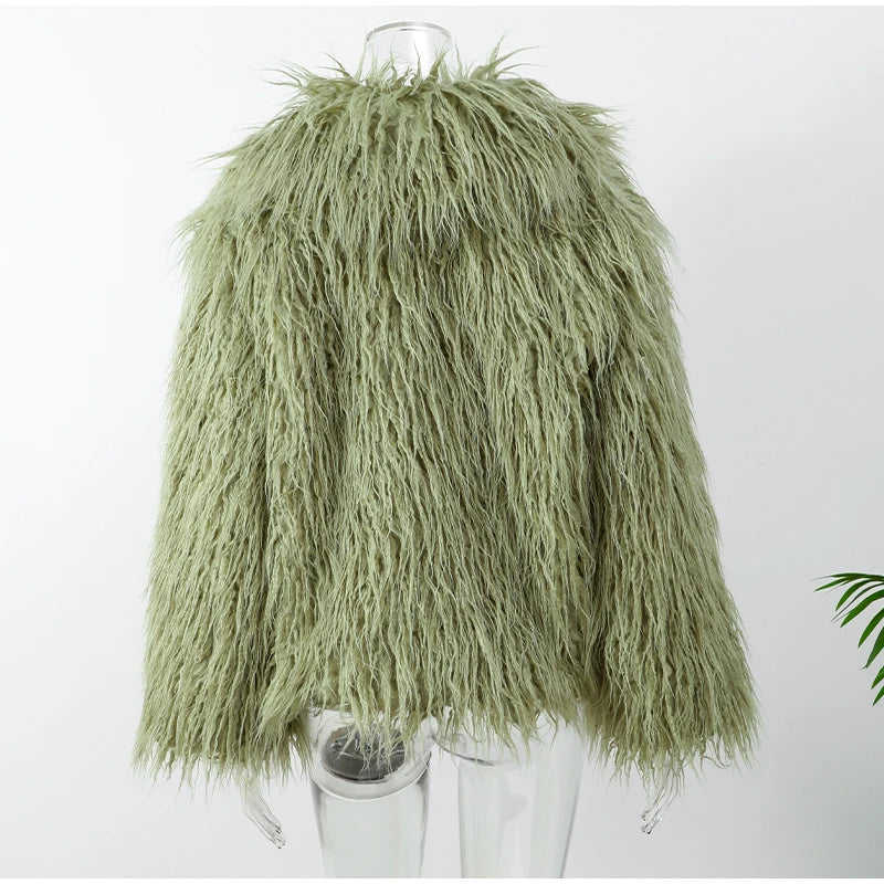 Veste Courte Abricot - Fourrure Fluffy Chic 2025