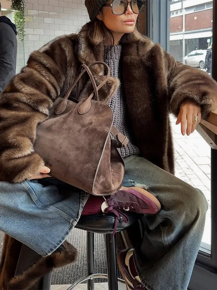 Veste Fluffy Multicolore - Fourrure Longue Haute Rue