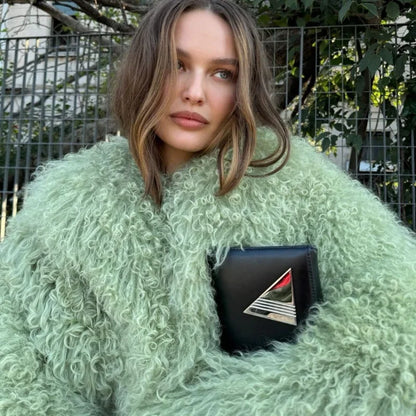 Veste Courte Abricot - Fourrure Fluffy Chic 2025