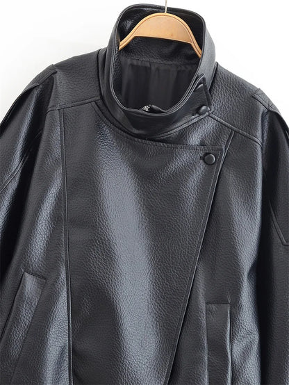 Veste Biker Simili-Cuir - Coupe Longue Élégante 2025