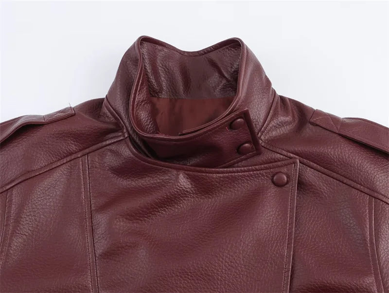 Veste Biker Simili-Cuir - Coupe Longue Élégante 2025