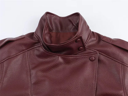 Veste Biker Simili-Cuir - Coupe Longue Élégante 2025