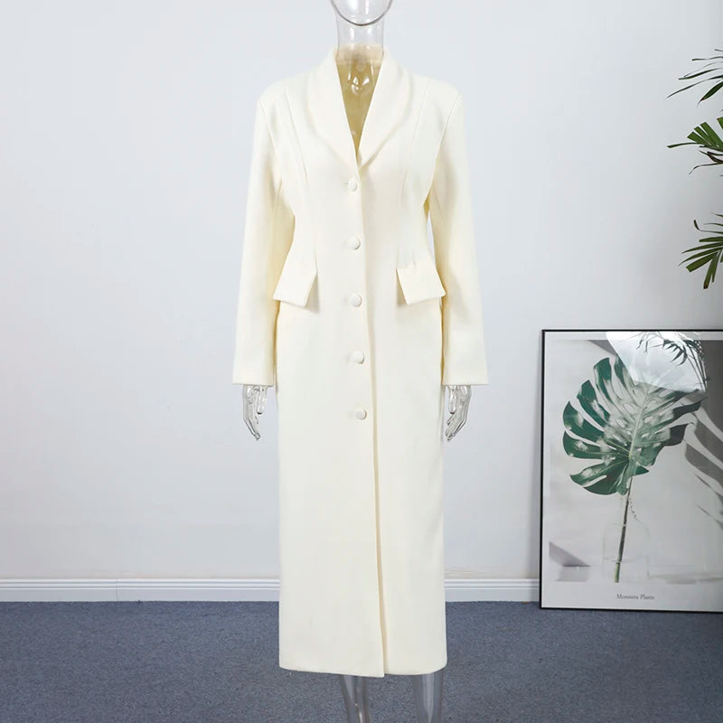 Manteau Laine Blanc - Coupe Slim Élégante