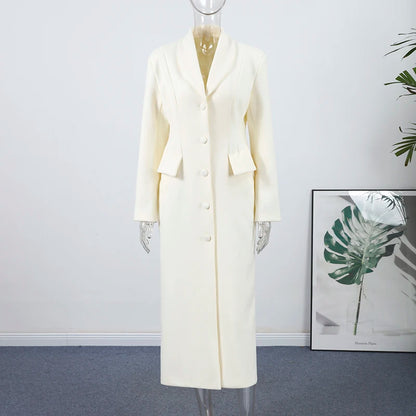 Manteau Laine Blanc - Coupe Slim Élégante