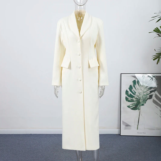 Manteau Laine Blanc - Coupe Slim Élégante