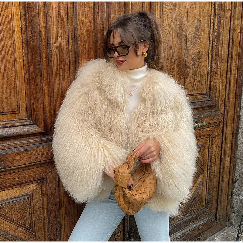 Veste Courte Abricot - Fourrure Fluffy Chic 2025