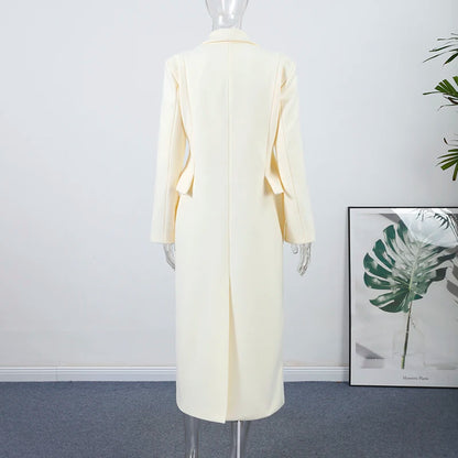 Manteau Laine Blanc - Coupe Slim Élégante