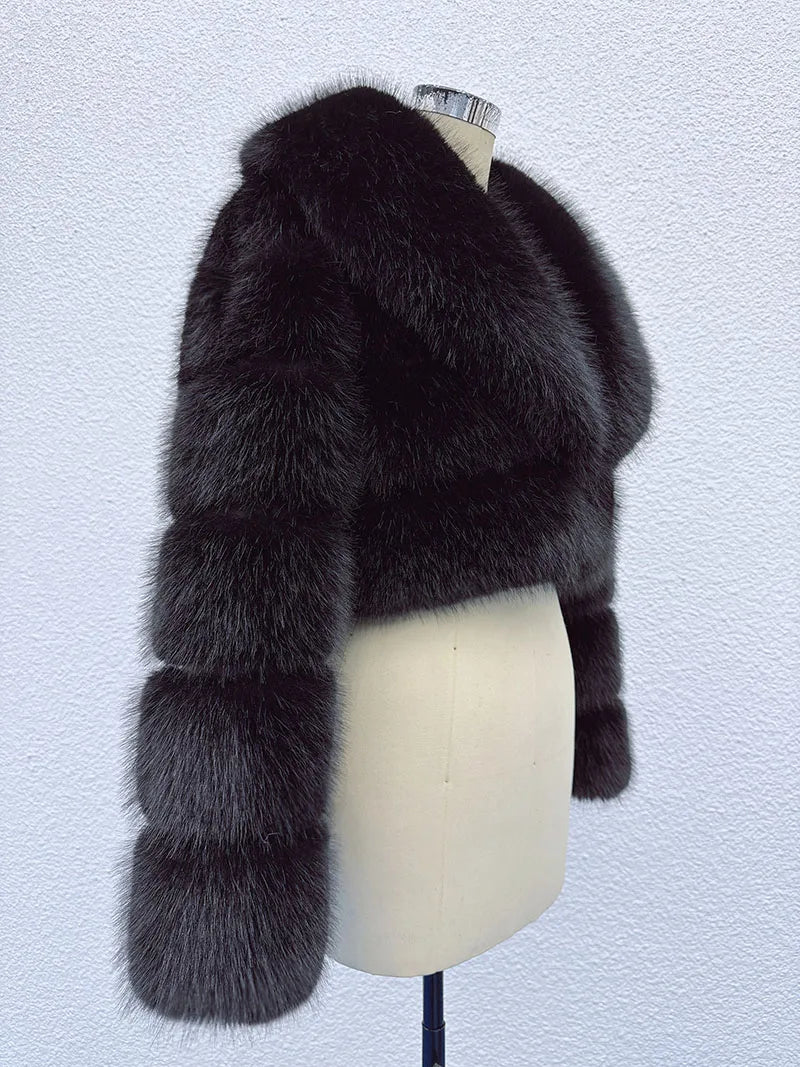 Manteau Court Blanc - Fourrure Furry Style Hiver