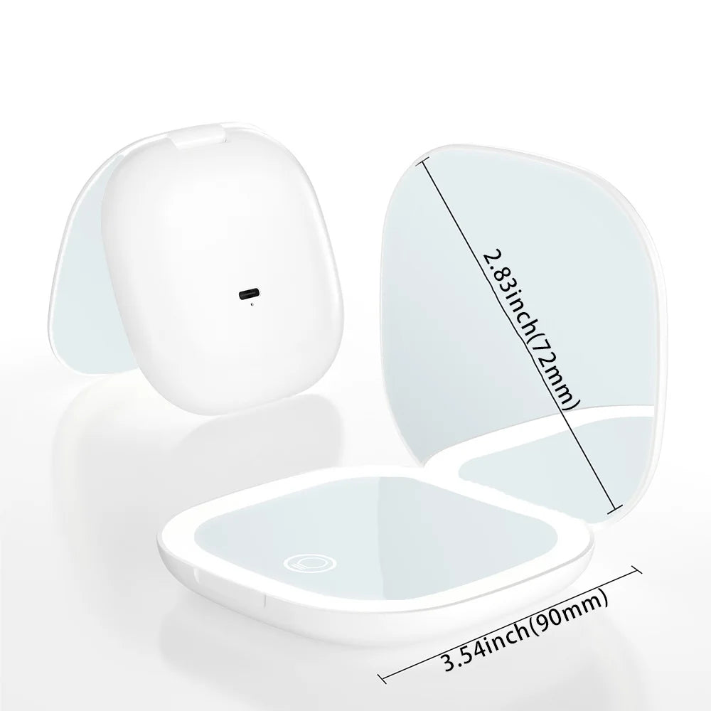 Miroir LED Grossissant - Compact & Rechargeable