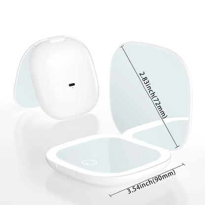 Miroir LED Grossissant - Compact & Rechargeable