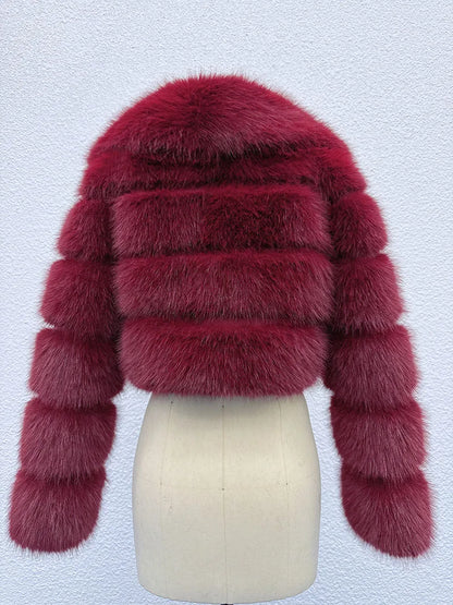 Manteau Court Blanc - Fourrure Furry Style Hiver