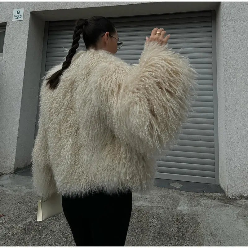 Veste Courte Abricot - Fourrure Fluffy Chic 2025