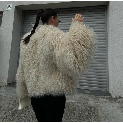 Veste Courte Abricot - Fourrure Fluffy Chic 2025