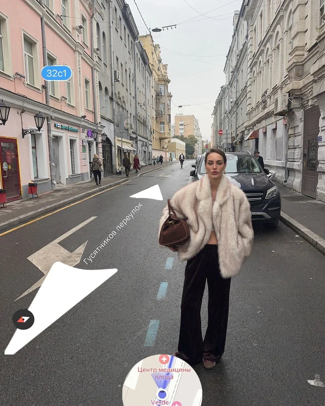 Manteau Fluffy Gris Ivoire - Fourrure Luxe Col Revers