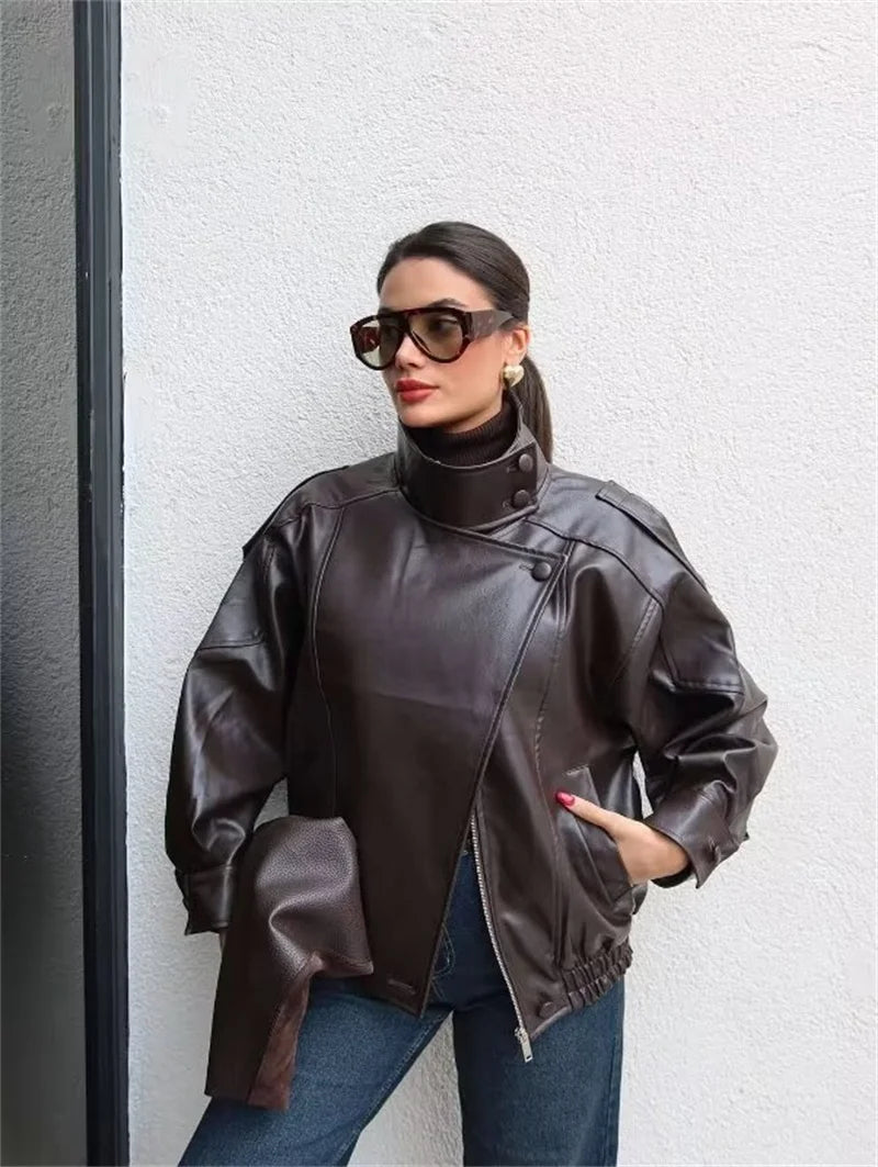 Veste Biker Simili-Cuir - Coupe Longue Élégante 2025