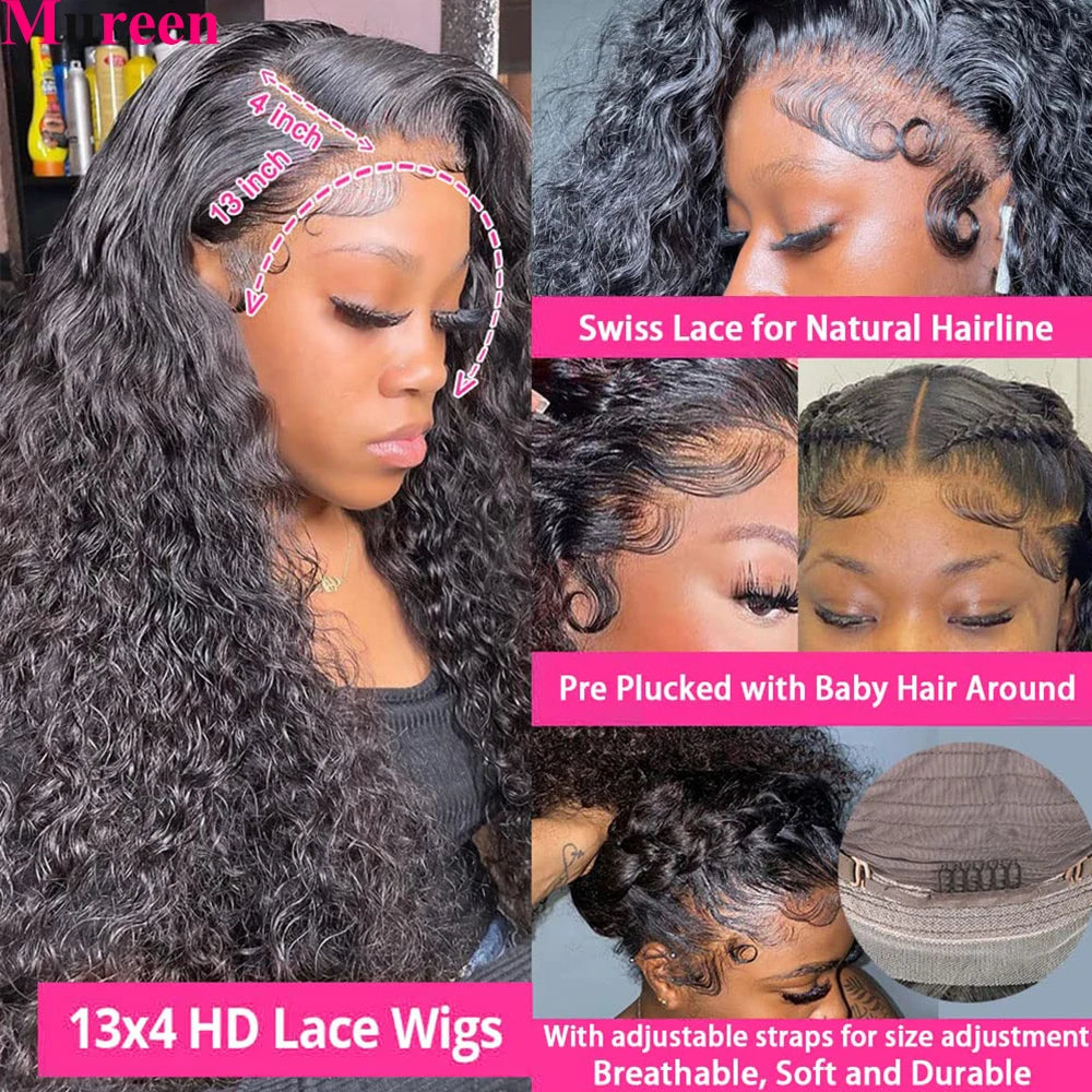 Perruque Deep Wave HD - Frontal Invisible, Effet Naturel