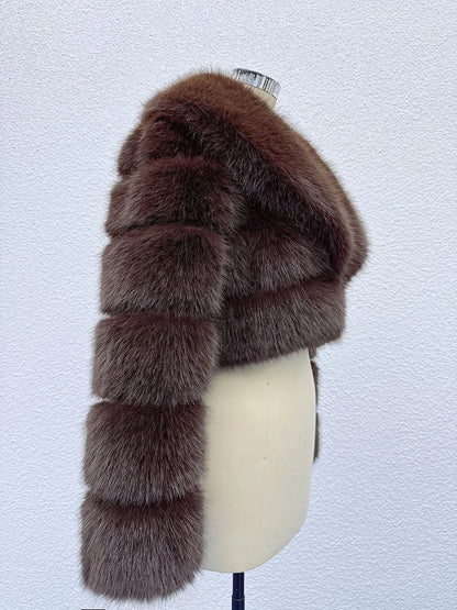 Manteau Court Blanc - Fourrure Furry Style Hiver