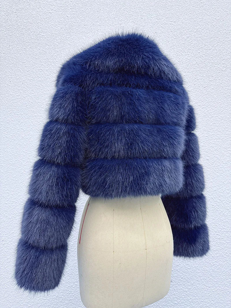 Manteau Court Blanc - Fourrure Furry Style Hiver