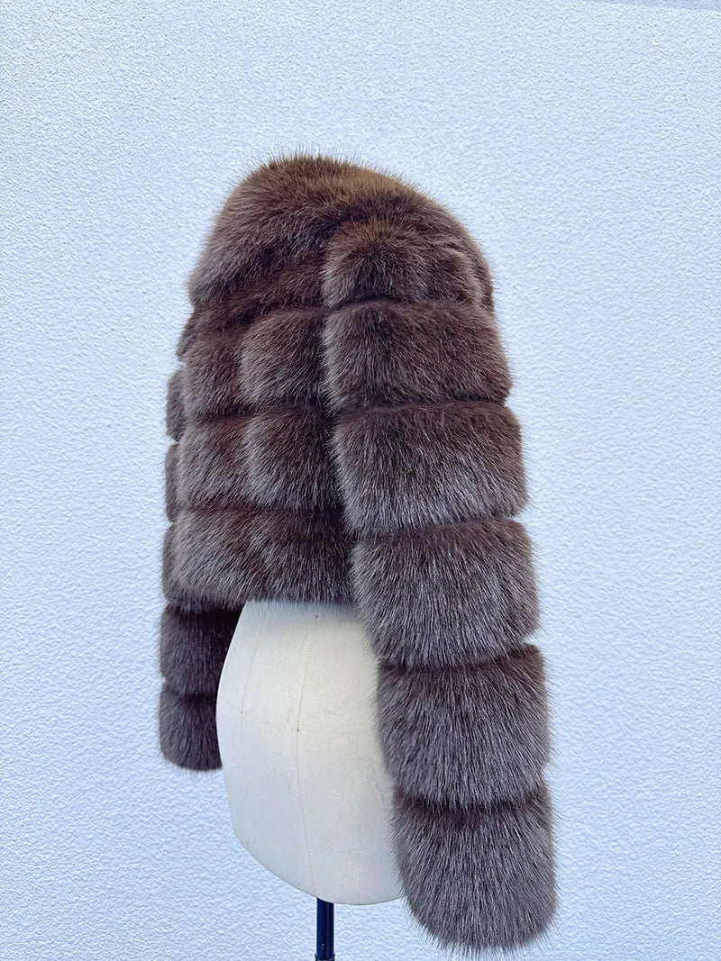 Manteau Court Blanc - Fourrure Furry Style Hiver