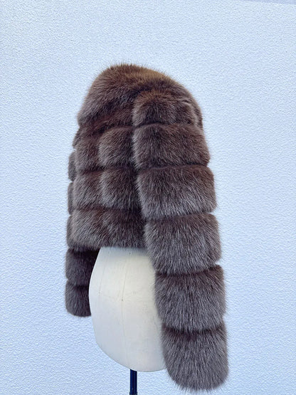 Manteau Court Blanc - Fourrure Furry Style Hiver