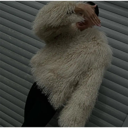 Veste Courte Abricot - Fourrure Fluffy Chic 2025