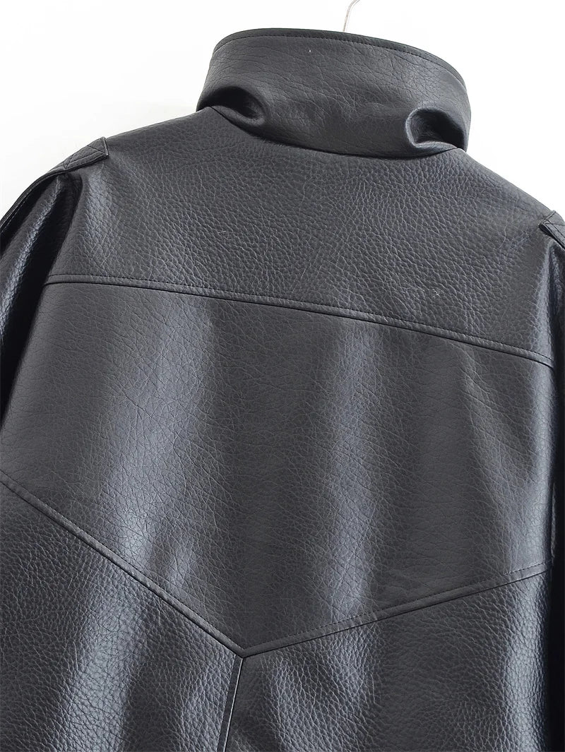 Veste Biker Simili-Cuir - Coupe Longue Élégante 2025