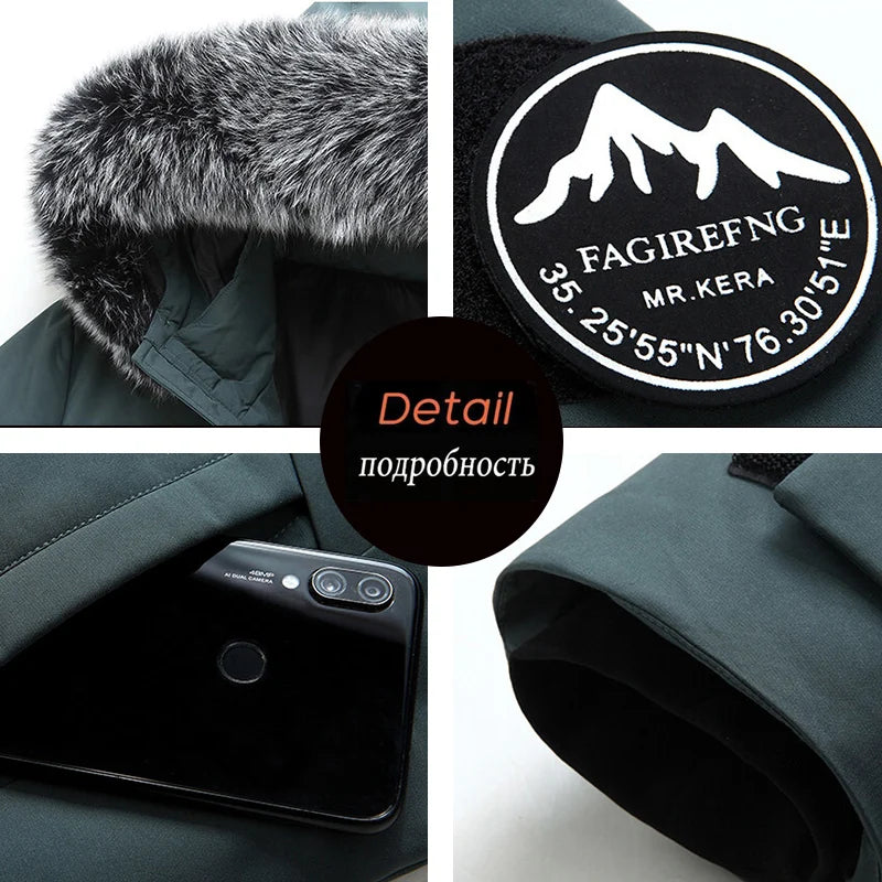 Doudoune Hiver Grise - Duvet de Canard, Coupe-Vent