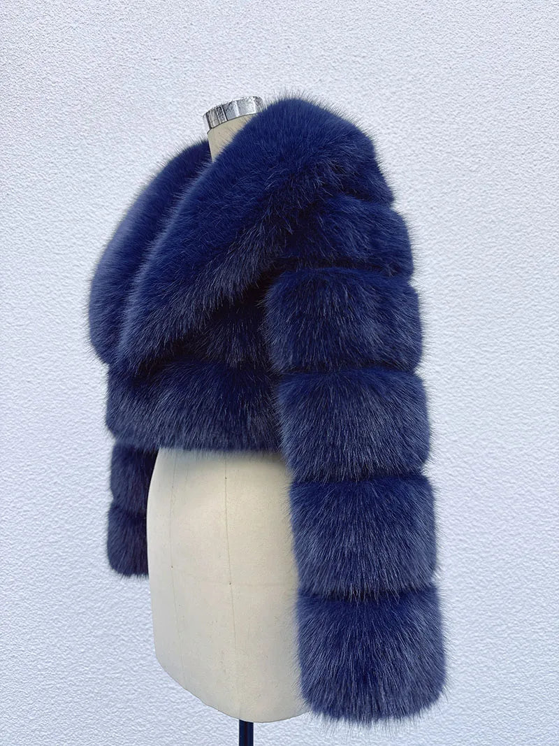 Manteau Court Blanc - Fourrure Furry Style Hiver