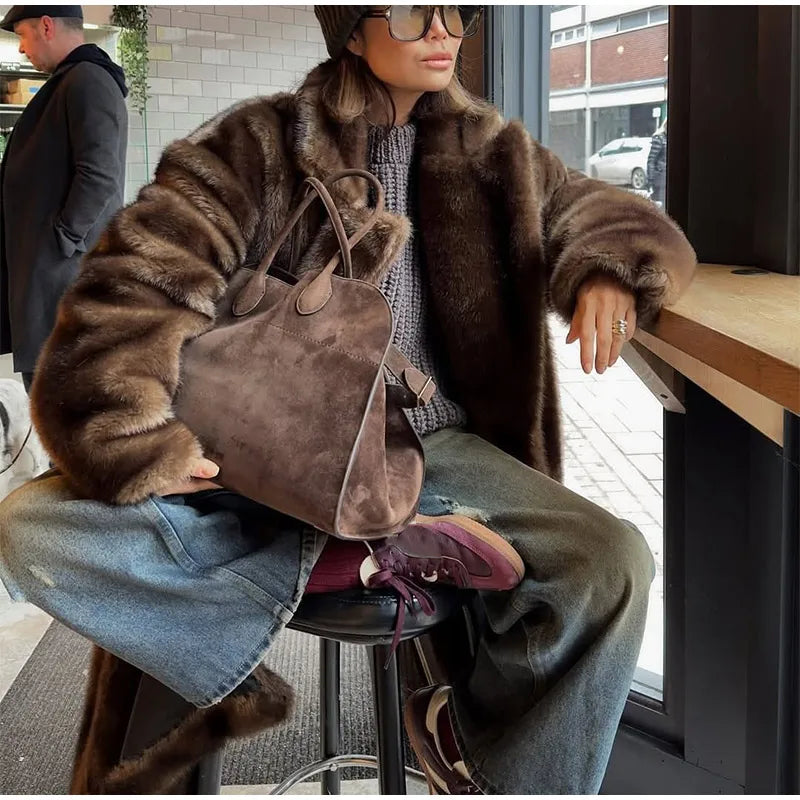 Veste Fluffy Multicolore - Fourrure Longue Haute Rue