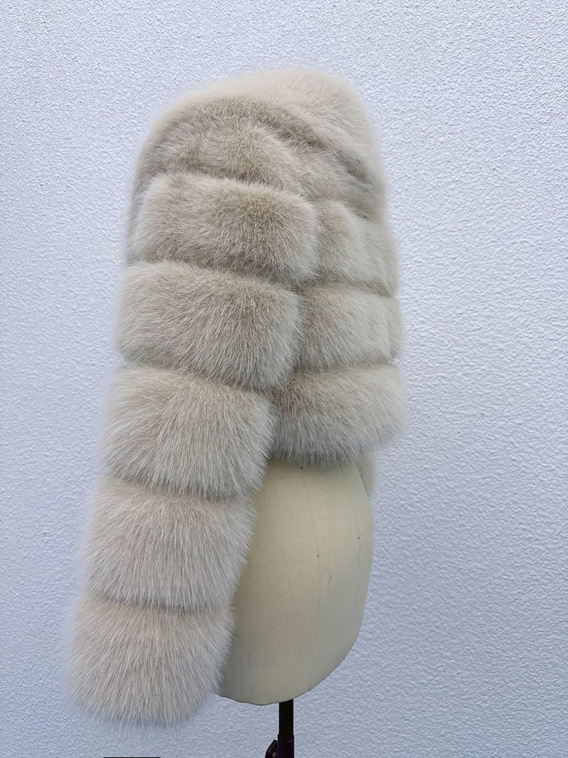 Manteau Court Blanc - Fourrure Furry Style Hiver