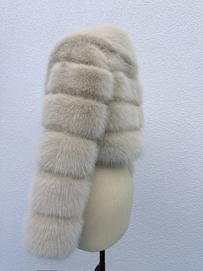 Manteau Court Blanc - Fourrure Furry Style Hiver