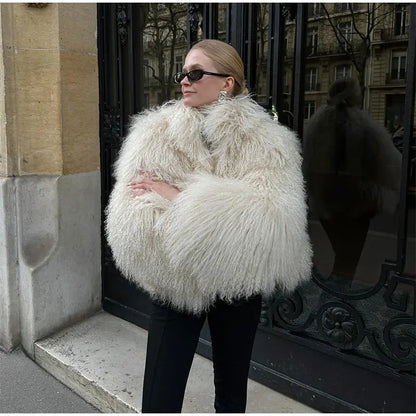 Veste Courte Abricot - Fourrure Fluffy Chic 2025