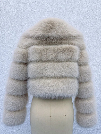 Manteau Court Blanc - Fourrure Furry Style Hiver