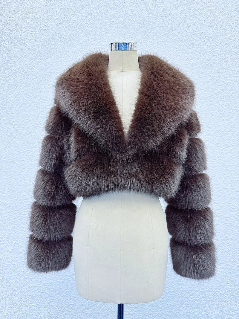 Manteau Court Blanc - Fourrure Furry Style Hiver