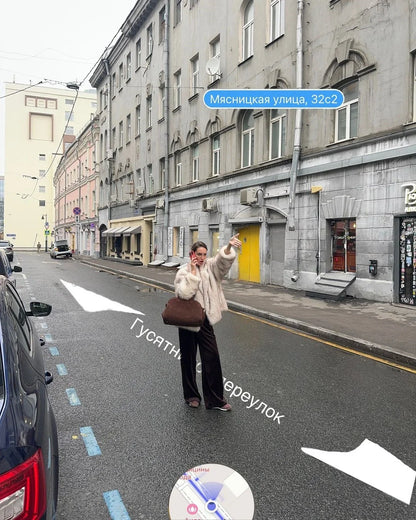 Manteau Fluffy Gris Ivoire - Fourrure Luxe Col Revers