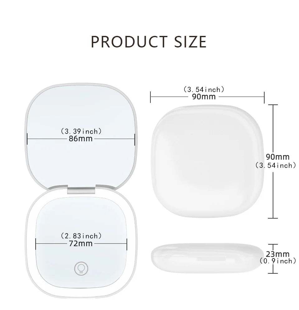 Miroir LED Grossissant - Compact & Rechargeable