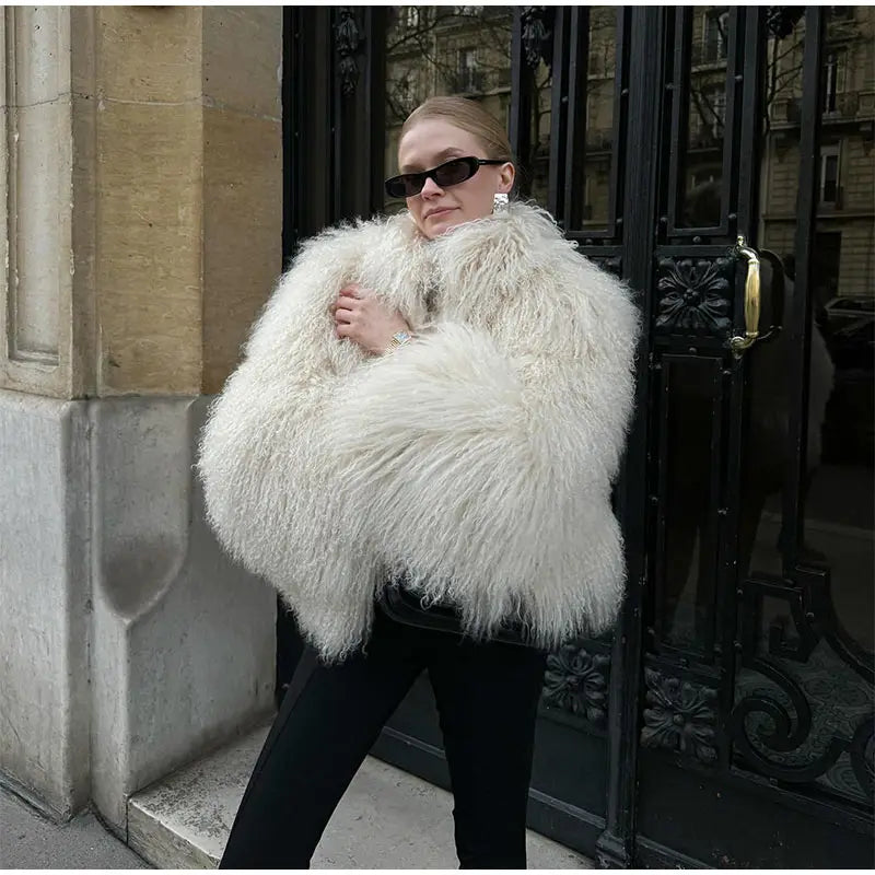 Veste Courte Abricot - Fourrure Fluffy Chic 2025