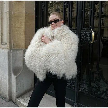 Veste Courte Abricot - Fourrure Fluffy Chic 2025