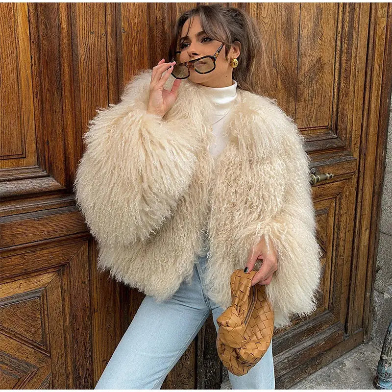 Veste Courte Abricot - Fourrure Fluffy Chic 2025