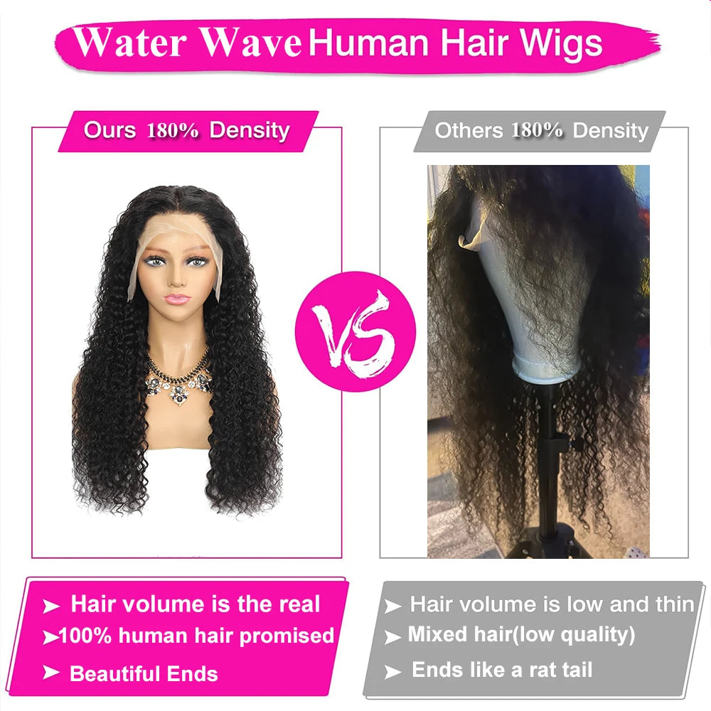 Perruque Deep Wave HD - Frontal Invisible, Effet Naturel